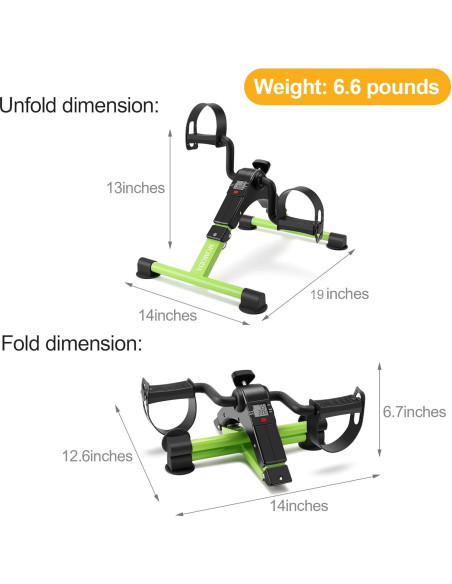 Mini Bicicleta de Ejercicio MOMODA Plegable con Monitor LCD