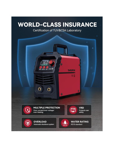 Soldador ARCCAPTAIN 160A Portátil Inversor IGBT LED