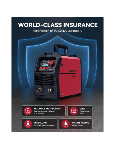 Soldador ARCCAPTAIN 160A Portátil Inversor IGBT LED