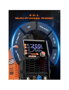 Soldador TIG RUBIK ACDC 200A 6 en 1 Pantalla LCD 2