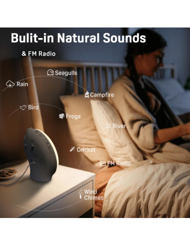 Despertador Luz de Amanecer JALL K8 con Radio FM y Snooze