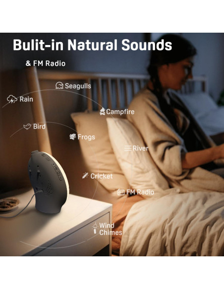 Despertador Luz de Amanecer JALL K8 con Radio FM y Snooze