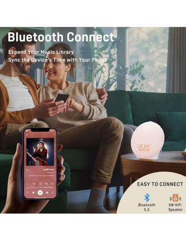 Despertador Luz de Amanecer JALL K8 con Radio FM y Snooze