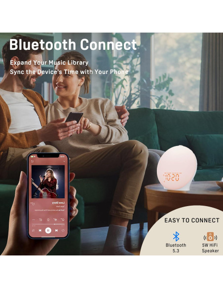 Despertador Luz de Amanecer JALL K8 con Radio FM y Snooze