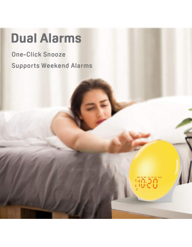 Despertador Luz de Amanecer JALL K8 con Radio FM y Snooze