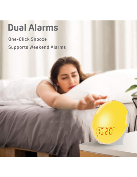 Despertador Luz de Amanecer JALL K8 con Radio FM y Snooze