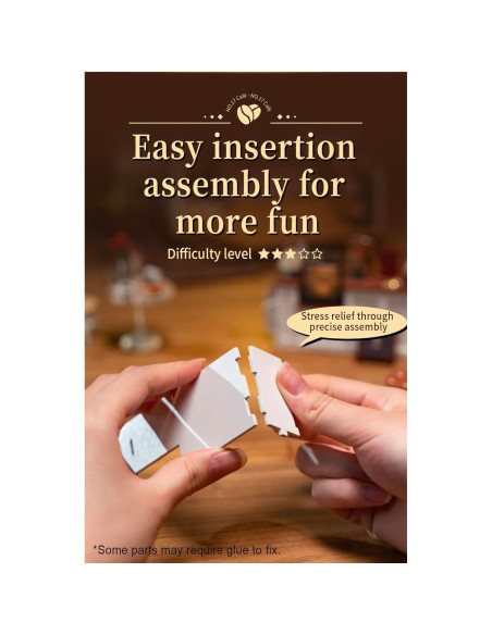 Kit Casa Miniatura RoWood NO.17 Café DIY con LED