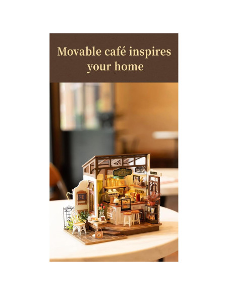 Kit Casa Miniatura RoWood NO.17 Café DIY con LED