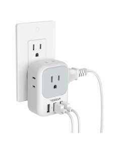 Cargador USB TESSAN 4 Tomas 3 Puertos para Viaje