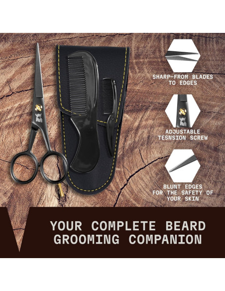 Tijeras para Barba y Bigote Striking Viking 12.7 cm Kit Aseo