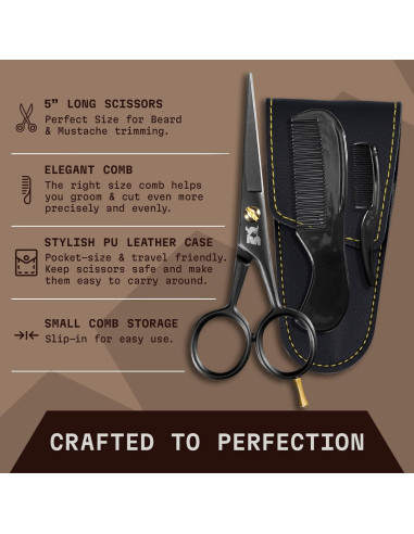 Tijeras para Barba y Bigote Striking Viking 12.7 cm Kit Aseo