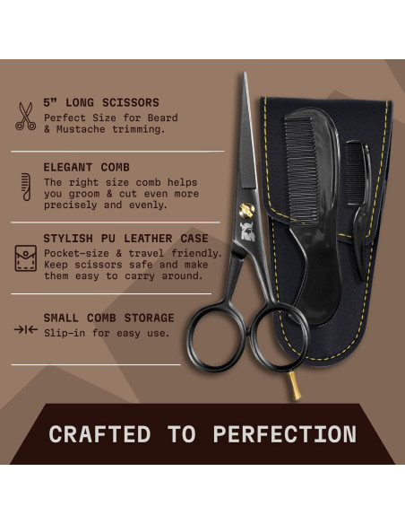 Tijeras para Barba y Bigote Striking Viking 12.7 cm Kit Aseo