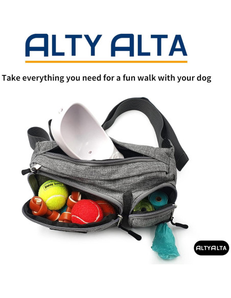 Riñonera para Perros ALTYALTA con 6 Bolsillos y Dispensador