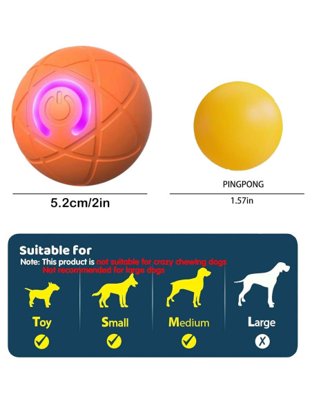 Pelota Interactiva para Perros Genérica - Vibrante y LED
