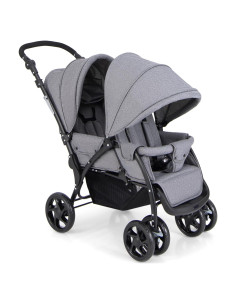 Cochecito Doble HONEY JOY Plegable para Gemelos Gris