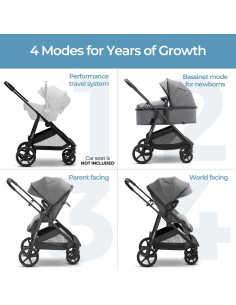 Carrito de bebé 2 en 1 Mompush Wiz con cuna y toldo UPF 50+ 2