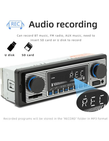 Estéreo de Coche Oeretzrac JSD-5513 Bluetooth Retro 17.78cm