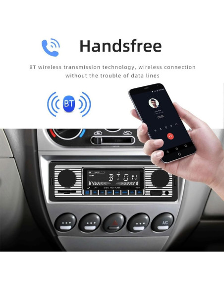 Estéreo de Coche Oeretzrac JSD-5513 Bluetooth Retro 17.78cm