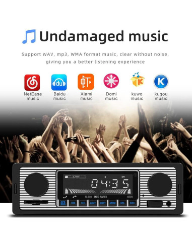 Estéreo de Coche Oeretzrac JSD-5513 Bluetooth Retro 17.78cm