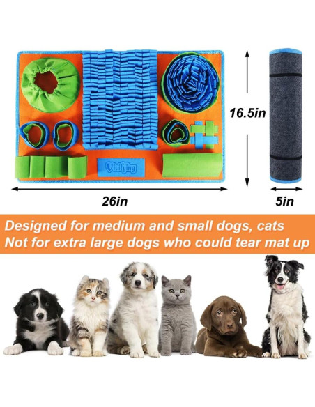 Alfombra de Olfato Vivificante para Perros 66x42cm Azul Verde Naranja