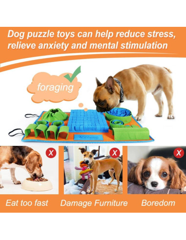 Alfombra de Olfato Vivificante para Perros 66x42cm Azul Verde Naranja