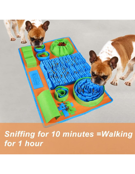 Alfombra de Olfato Vivificante para Perros 66x42cm Azul Verde Naranja