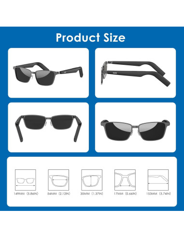 Gafas de Sol Inteligentes GetD con Bluetooth y Control de Voz