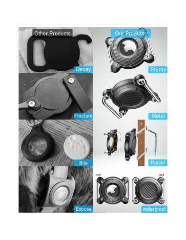 Soporte Airtag DEERLET para Collar de Perro Impermeable