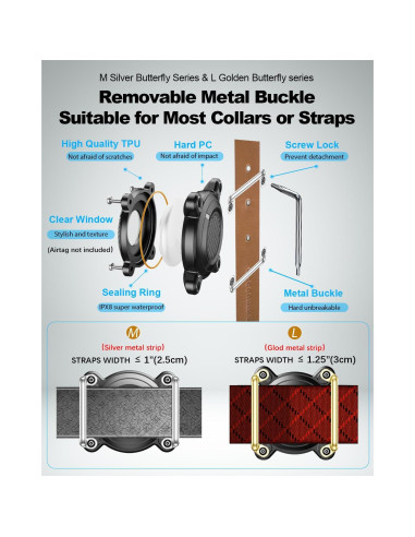 Soporte Airtag DEERLET para Collar de Perro Impermeable