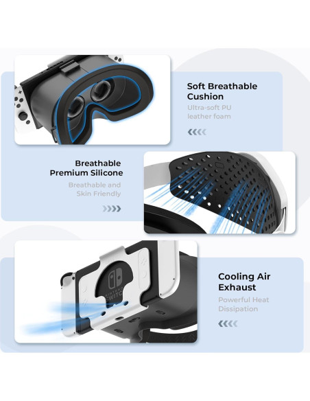 Auriculares VR GAEKOL para Nintendo Switch y OLED con correa Elite