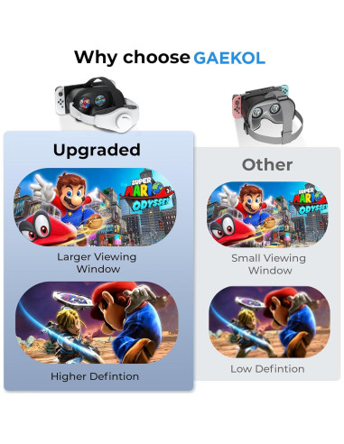 Auriculares VR GAEKOL para Nintendo Switch y OLED con correa Elite