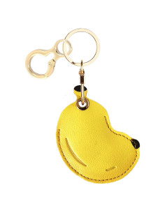Funda de llavero de cuero BORKUANA para AirTag Banana