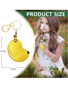 Funda de llavero de cuero BORKUANA para AirTag Banana 2