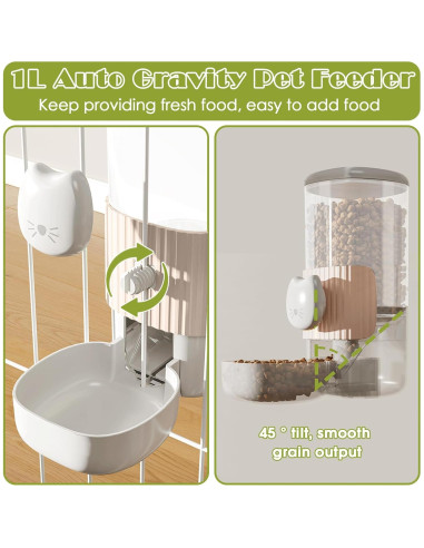 Dispensador automático de comida y agua para gatos 1L Outamateur