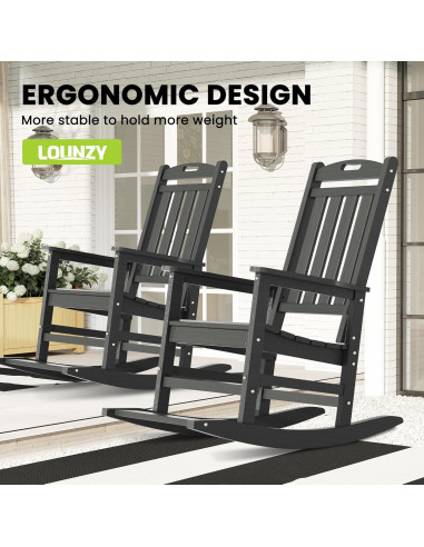 Silla Mecedora LOUNZY HDPE para Exteriores Gris