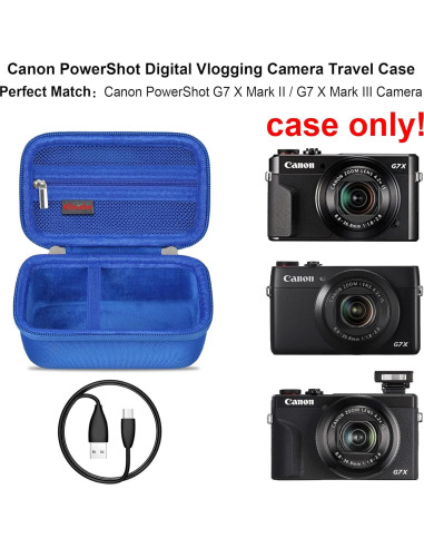 Funda de transporte Elonbo para Canon G7 X Mark III - Azul