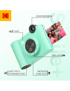 Cámara Digital Instantánea KODAK Smile+ 2-en-1 Verde 2