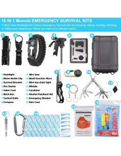 Kit de Supervivencia EMDMAK 16 en 1 para Camping y Emergencias 2
