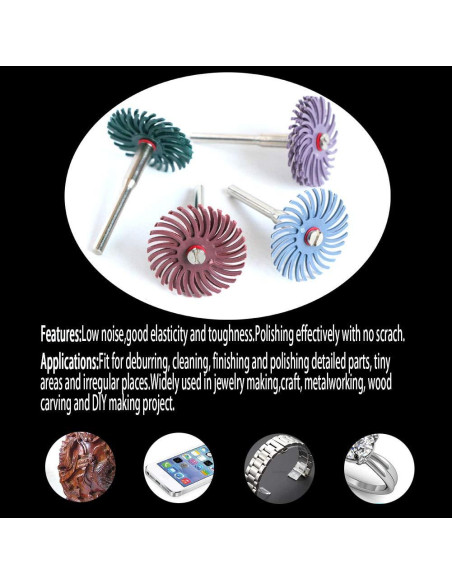 Kit de discos de cepillo radial 42 piezas FPPO 2,54 cm