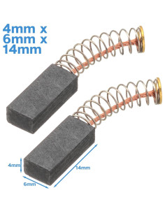 2 Cepillos de Carbono HALLMERS 4x6x14mm para Herramientas Eléctricas 2