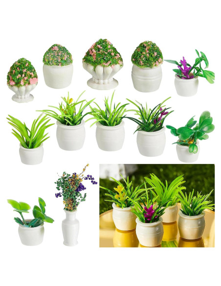 Mini Plantas en Maceta Chuangdi 12 Piezas Decoración