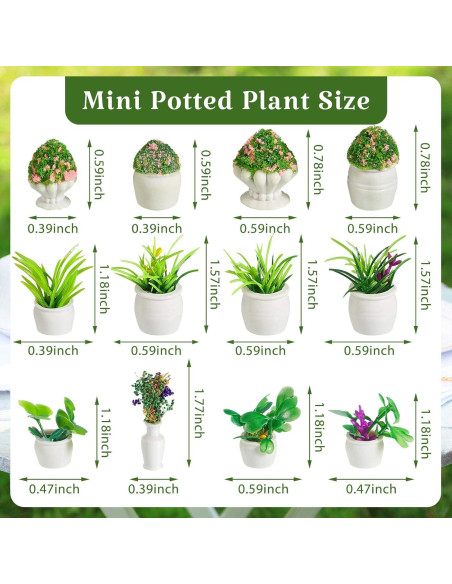 Mini Plantas en Maceta Chuangdi 12 Piezas Decoración