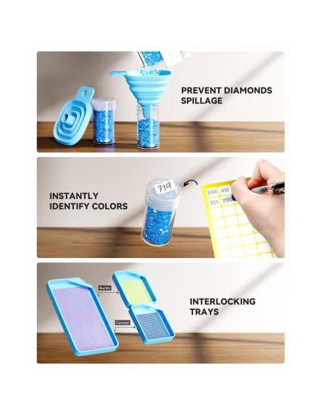ARTDOT Kit de Almacenamiento para Pintura de Diamante 60 Slots