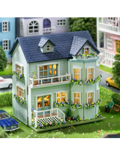 Kit Casa de Muñecas Roroom D005 Miniatura DIY con LED 2