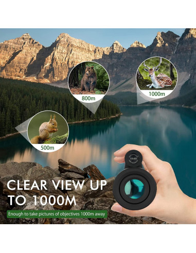 Telescopio Monocular AYRAVIIO 12x60 con Soporte y Trípode