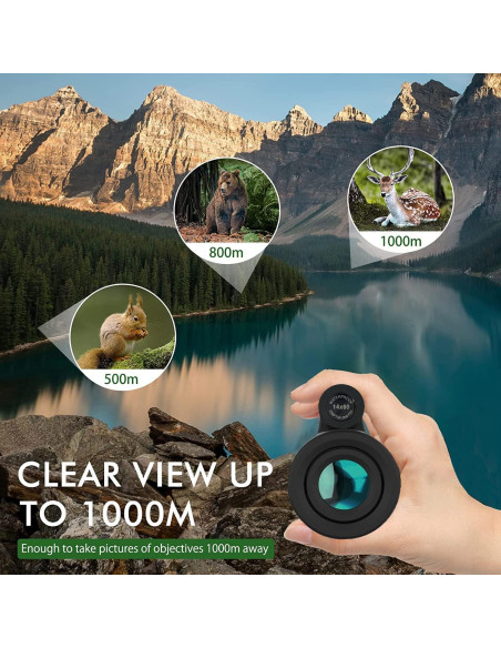 Telescopio Monocular AYRAVIIO 12x60 con Soporte y Trípode