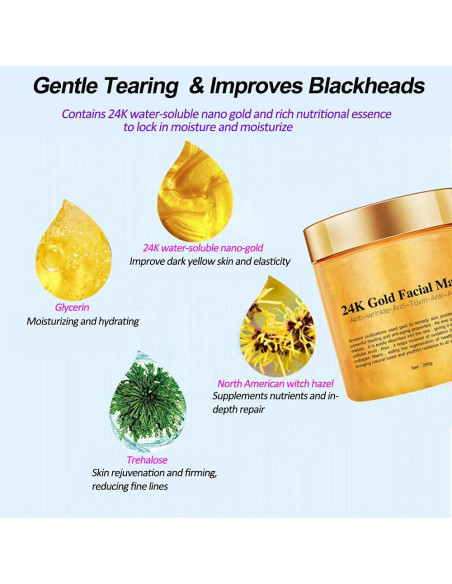 Mascarilla Facial Peel Off Oro 24K Kailisen 250g Hidratante