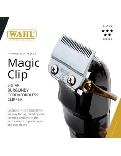 Cortadora de cabello Wahl Professional Magic Clip 5 Star - Borgoña 2