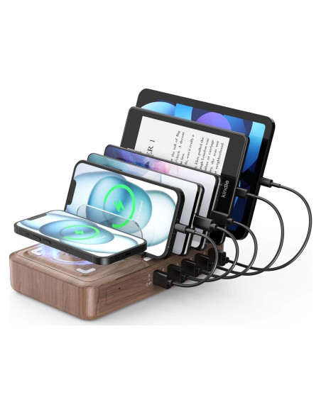 Estación de Carga Inalámbrica 6 en 1 para Múltiples Dispositivos Estación de Carga Inalámbrica 6 en 1 para Múltiples Dispositivos