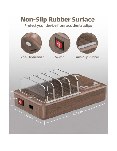 Estación de Carga Inalámbrica 6 en 1 para Múltiples Dispositivos